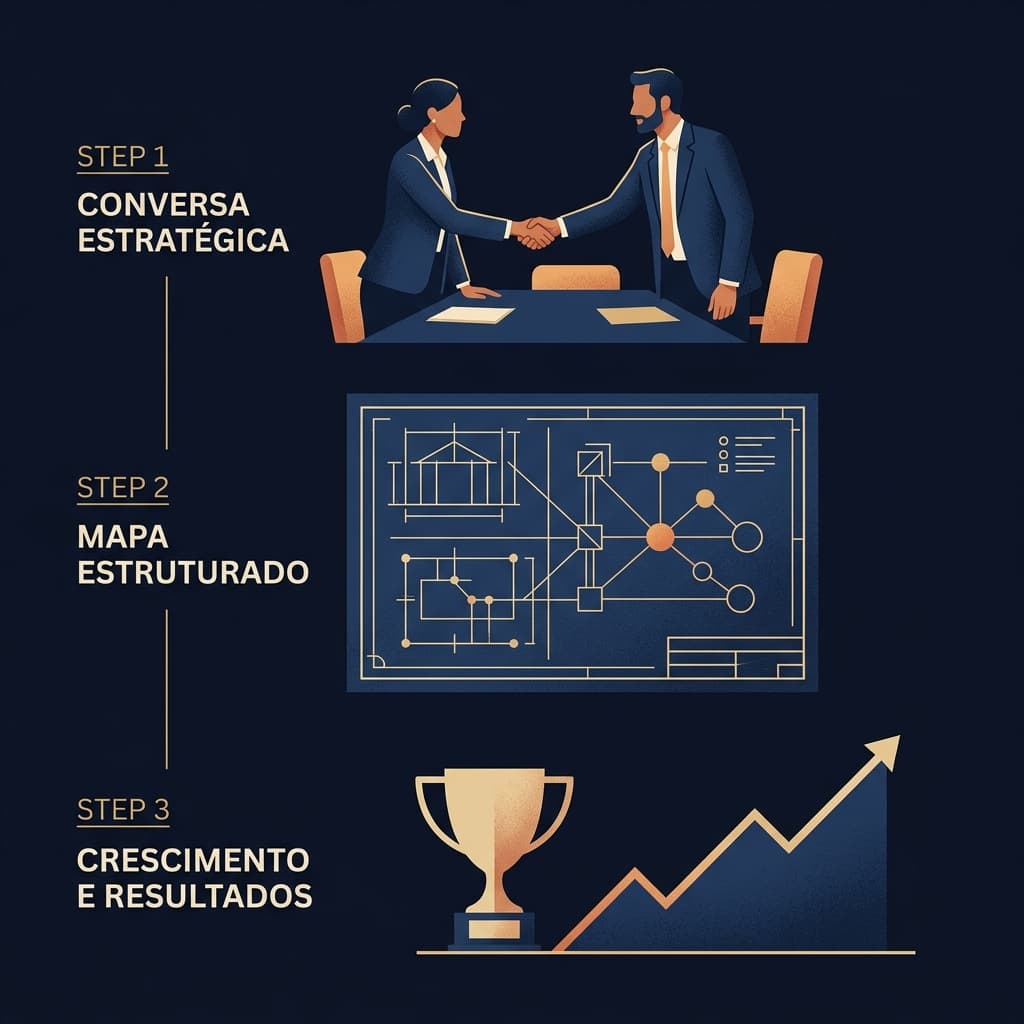 Diagrama de processo Straas: Conversa, Mapa e Resultados
